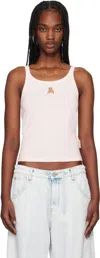 Palm Angels Pink 'bear In Mind' Tank Top In Soft Pink