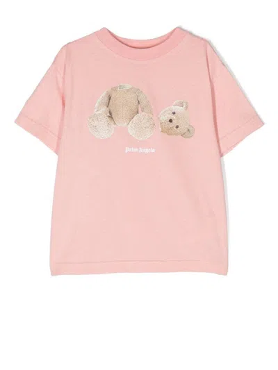 Palm Angels Kids' Pink Bear T-shirt