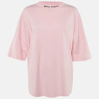 Pre-owned Palm Angels Pink Cotton Knit Oversized T-shirt M