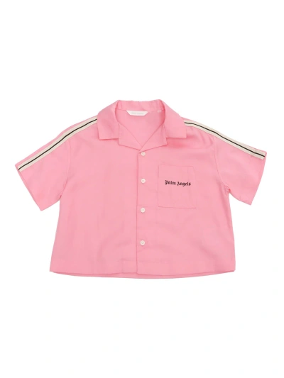 Palm Angels Pink Cropped Shirt