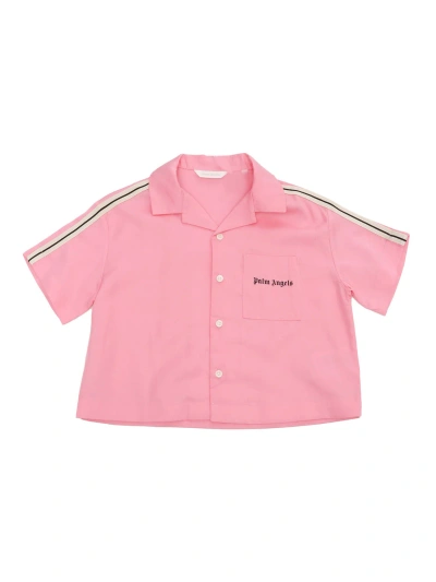 Palm Angels Kids' Pink Cropped Shirt