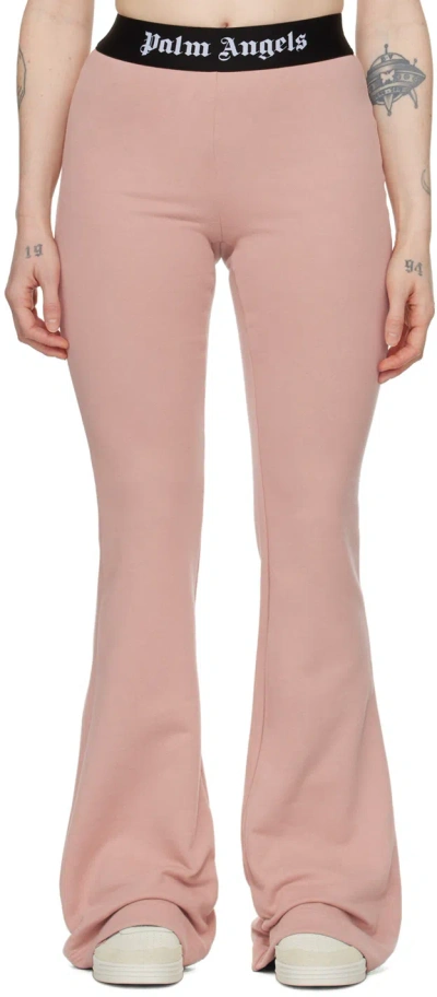 Palm Angels Pink Flared Lounge Trousers In Pink Black