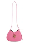 PALM ANGELS PINK HOBO BAG WITH PLAM TREE PLAQUE DETAIL IN LEATHER WOMAN