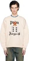 Palm Angels Pink Holly Pin Up Sweatshirt In Pink - Black