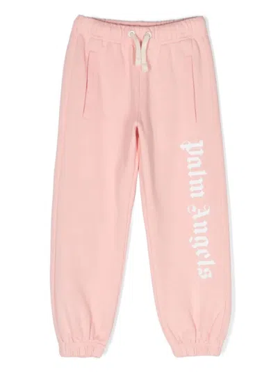 PALM ANGELS PINK JOGGERS WITH LOGO