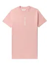 PALM ANGELS PINK MAXI T-SHIRT DRESS WITH FRONT AND BACK LOGO