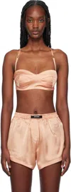 Palm Angels Pink Monogram Balconette Bra In Rose