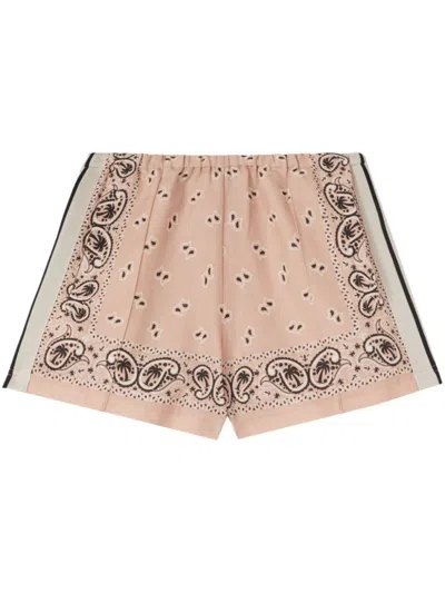 PALM ANGELS PEACH PRINTED BLEND SHORTS