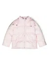 PALM ANGELS PINK PUFFER JACKET WITH LOGO