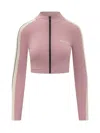 Palm Angels Pink Solid Mock Collar Jacket In Pink