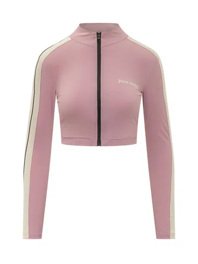 Palm Angels Logo-print Side-stripe Jacket In Pink