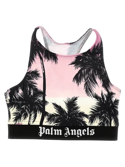 PALM ANGELS PINK SUNSET LOGO SPORTY TOP
