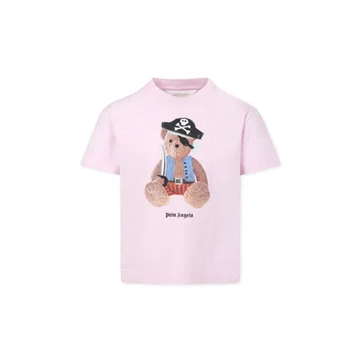 Palm Angels Bear T-shirt In Pink