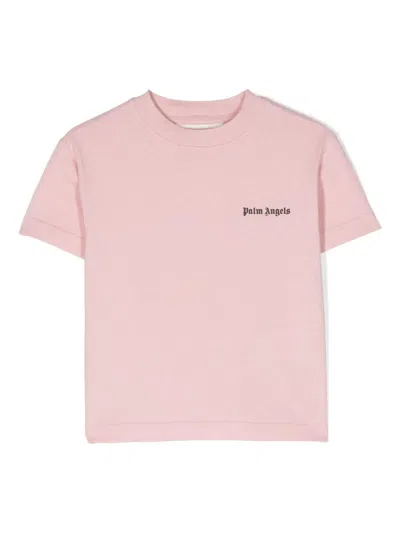 Palm Angels Kids' Pink T-shirt With Logo