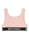 PALM ANGELS PINK TOP WITH BLACK LOGO BAND