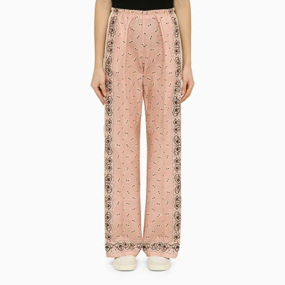 PALM ANGELS PALM ANGELS PINK/WHITE BLEND PRINT TROUSERS