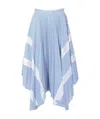 Palm Angels Pinstriped Asymmetric Skirt In Blue