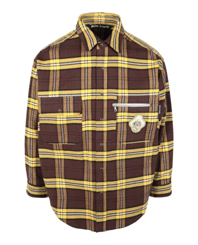 Palm Angels Plaid Dog Patch Shirt In Multi