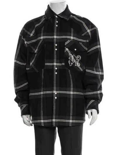 Pre-owned Palm Angels Plaid Print Jacket In Black