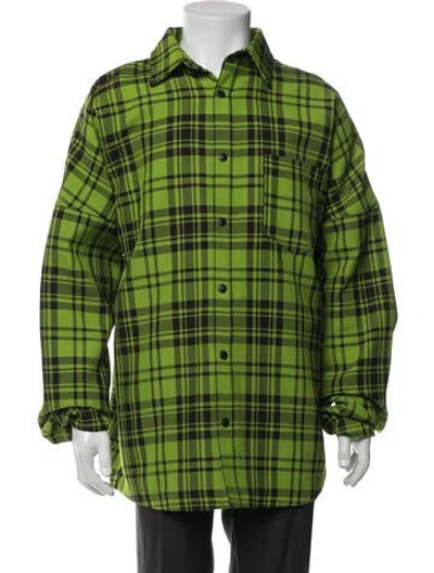 Pre-owned Palm Angels Plaid Print Jacket In Green