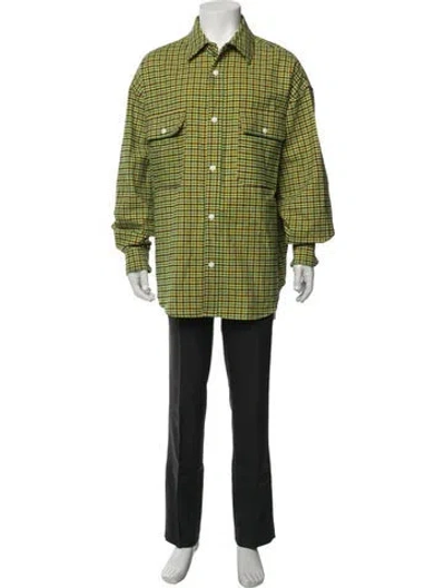 Pre-owned Palm Angels Plaid Print Jacket In Green