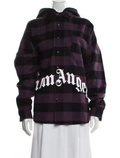 Pre-owned Palm Angels Plaid Print Jacket In Purple