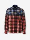 Palm Angels Plaid Print Shirt In Red