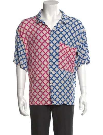 Pre-owned Palm Angels Plaid Print Short Sleeve Shirt In Multi