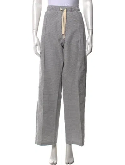 Pre-owned Palm Angels Plaid Print Wide Leg Pants W/ Tags In Grey