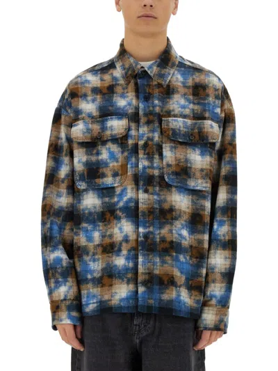 Palm Angels Plaid Shirt In Multicolour