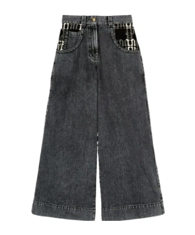 PALM ANGELS PALM ANGELS MONOGRAM PATTERN LOW-RISE JEANS