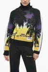 Palm Angels Plant Motif Turtleneck Sweater In Multi