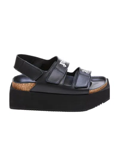 Palm Angels Platform Slip-on Sandals In Black