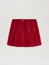 Palm Angels Pleated Mini Skirt In 2525 Red - Red