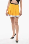 PALM ANGELS PLEATED MINISKIRT WITH STRIPED DETAIL
