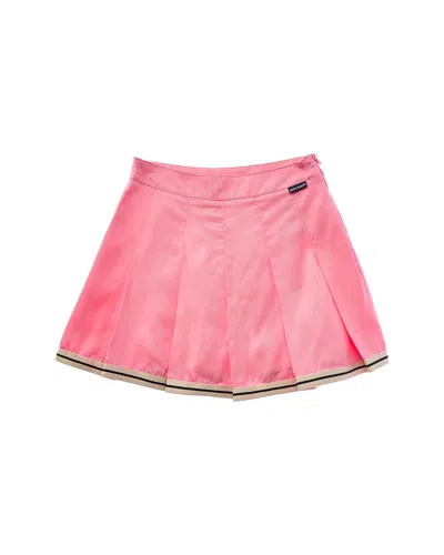 Palm Angels Kids' Pleated Skirt In Pink
