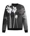 Palm Angels Palm Culture Print Crewneck Sweater In Black
