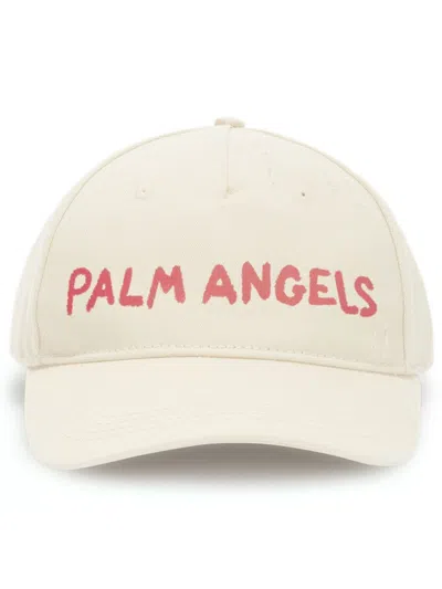 Palm Angels Logo-print Twill Baseball Cap In 浅褐色的