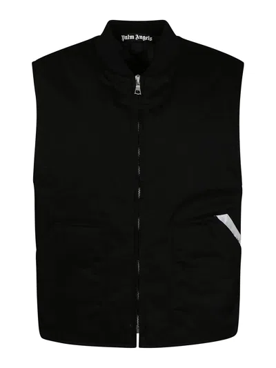 Palm Angels Pocket Logo Vest In Black