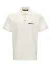 Palm Angels White Polo Shirt With Classic Collar And Logo On The Front In White