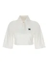 Palm Angels Polo Shirt With Monogram  Logo In White