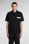 Palm Angels Sartorial Tape Oversized Cotton Polo In Black