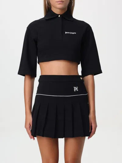 Palm Angels Black Cropped Polo In Schwarz