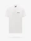 Palm Angels White Polo Shirt With Logo Lettering On Front And Rear In White