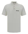 Palm Angels White Polo Shirt With Classic Collar And Logo On The Front In White