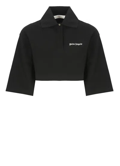 Palm Angels Polo Shirt With Classic Logo In Black