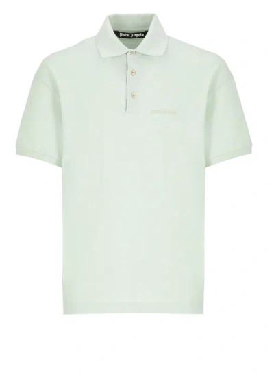 Palm Angels Polo With Logo In Green