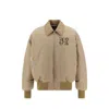 Palm Angels Polyamide Bomber Jacket In Neutral