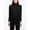 Palm Angels Black High Neck Sweatshirt With Logo Lettering On The Front In Wool Blend Man