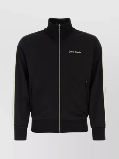 Palm Angels Polyester Sweatshirt With Ribbed Collar And Contrast Sleeve Panels In Multicolor
